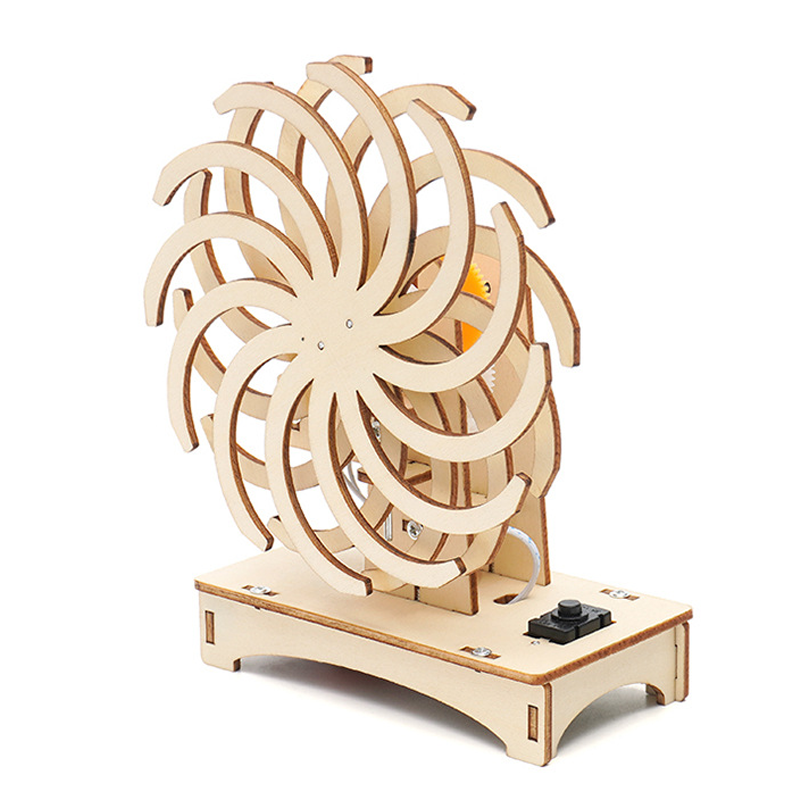 Kit de montaje de noria de bolas orbital DIY para niños, juguete educativo STEM de madera que demuestra el movimiento continuo de canicas.