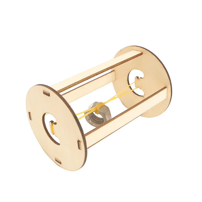 Kit de montaje de coche de retroceso DIY para niños, juguete educativo STEM de madera que demuestra el principio de acción y reacción.