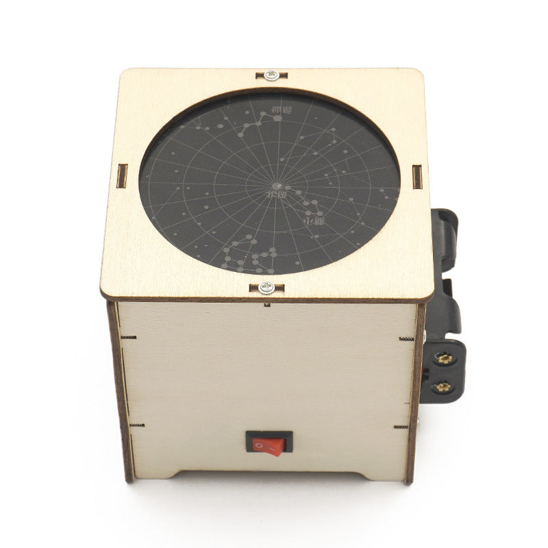 Kit de montaje de lámpara de cielo estrellado DIY para niños, juguete educativo STEM de madera que proyecta patrones de estrellas.