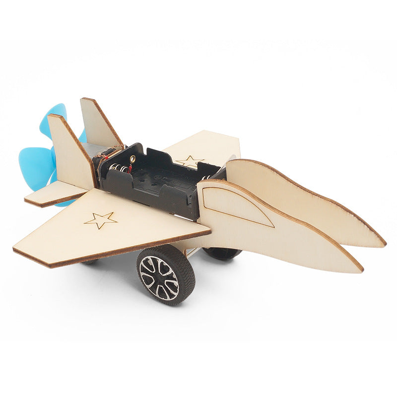 Kit de montaje de avión de combate F-15 DIY para niños, juguete educativo STEM de madera que simula un avión militar y enseña principios de aerodinámica.