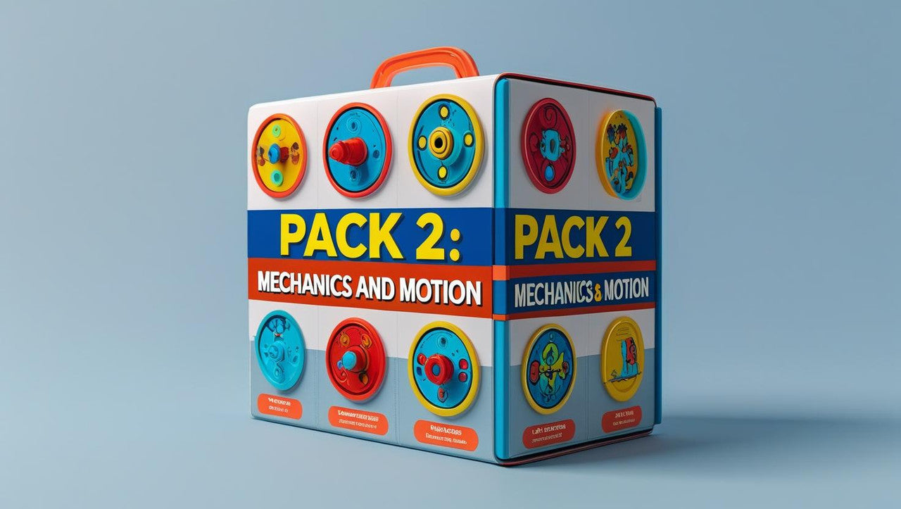 Pack de 5 kits educativos STEM de madera para niños: Lanzador de Baloncesto, Coche de Retroceso, Coche de Gravedad, Doble Pista de Pendiente Inclinada, y Cable Trolley. Demuestra principios de mecánica y movimiento.
