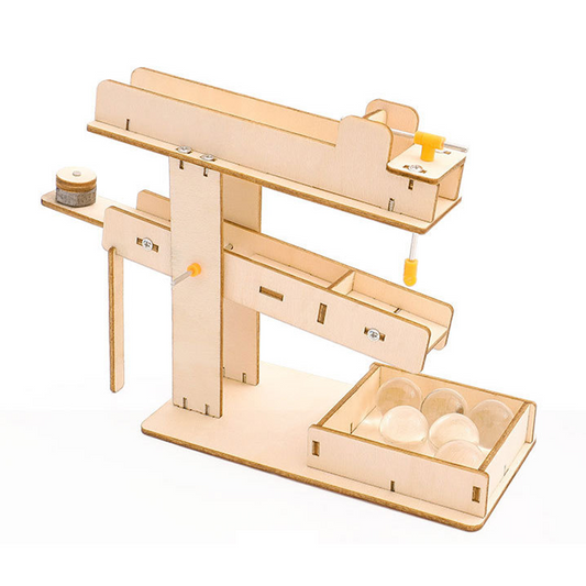 Kit de montaje de balancín de bolas DIY para niños, juguete educativo STEM de madera que demuestra principios de equilibrio y movimiento de la gravedad.