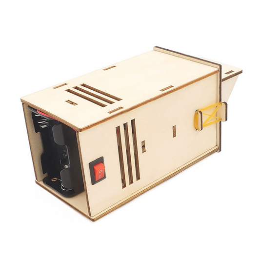 Kit de montaje de aspiradora DIY para niños, juguete educativo STEM de madera que demuestra cómo se genera la succión para limpiar.