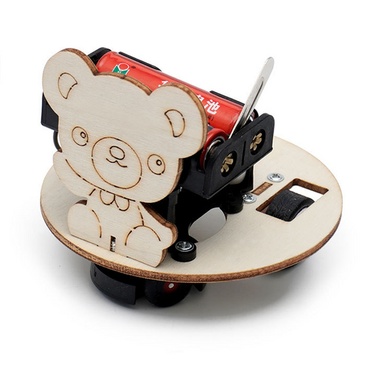 Kit de montaje de coche de evitación de obstáculos DIY para niños, juguete educativo STEM de madera que enseña robótica y cómo los sensores evitan colisiones.