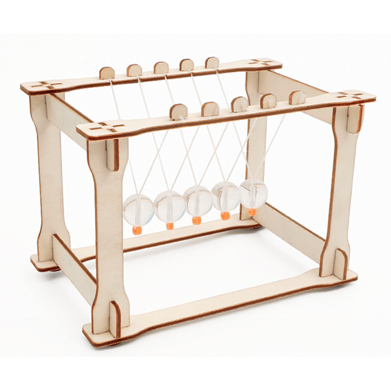 Kit de montaje de Péndulo de newton DIY para niños, juguete educativo STEM de madera que demuestra la conservación del momento y la energía.
