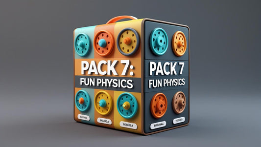 Pack de 5 kits de juguetes educativos STEM de madera "Física Divertida" para niños, incluye pájaro de equilibrio, semáforo, payaso equilibrista, medidor de nivel de agua y balanza. Ideal para experimentos de física.