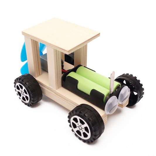 Kit de montaje de coche de robot para niños DIY, juguete educativo STEM de madera controlado a distancia.