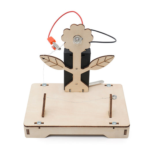 Kit de montaje de lámpara de brillo y oscuridad DIY para niños, juguete educativo STEM de madera que ajusta su luz automáticamente según la iluminación ambiental.
